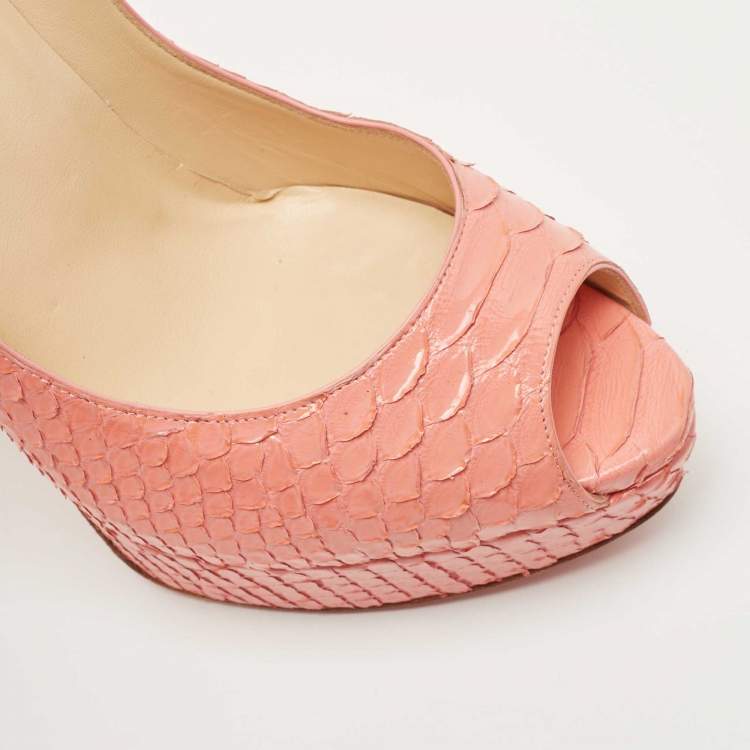 Pre Owned Christian Louboutin Pink Python  Very Prive Pumps Size 41