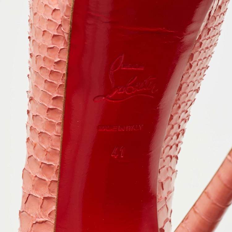 Pre Owned Christian Louboutin Pink Python  Very Prive Pumps Size 41