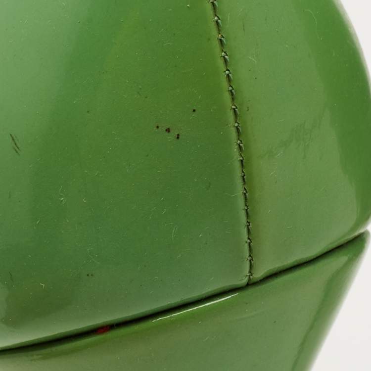 Pre Owned Christian Louboutin Green Patent Leather Very Prive Pumps Size 38.5