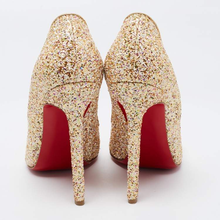 Pre Owned Christian Louboutin Multicolor Glitter Pigalle  Pumps Size 41