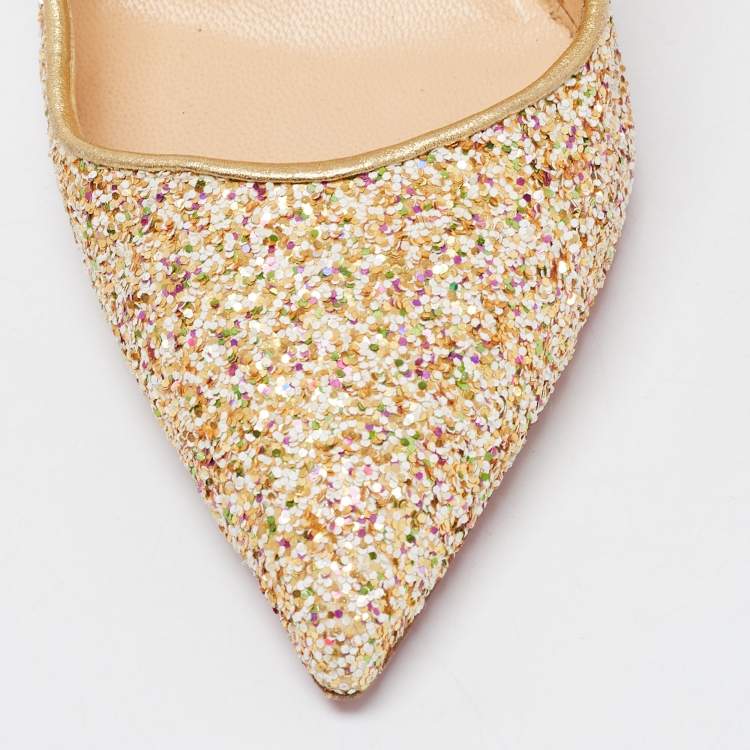 Pre Owned Christian Louboutin Multicolor Glitter Pigalle  Pumps Size 41