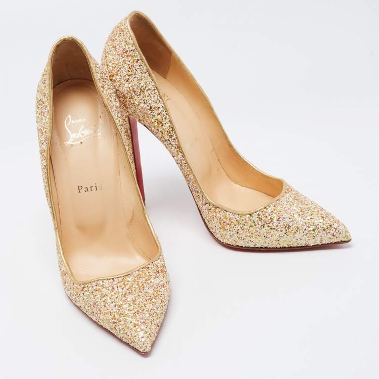 Pre Owned Christian Louboutin Multicolor Glitter Pigalle  Pumps Size 41