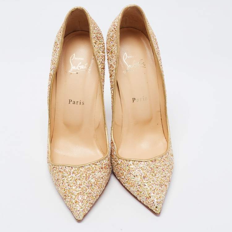 Pre Owned Christian Louboutin Multicolor Glitter Pigalle  Pumps Size 41