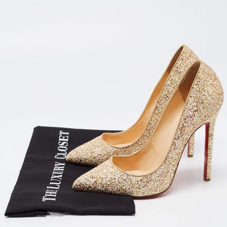 Pre Owned Christian Louboutin Multicolor Glitter Pigalle  Pumps Size 41