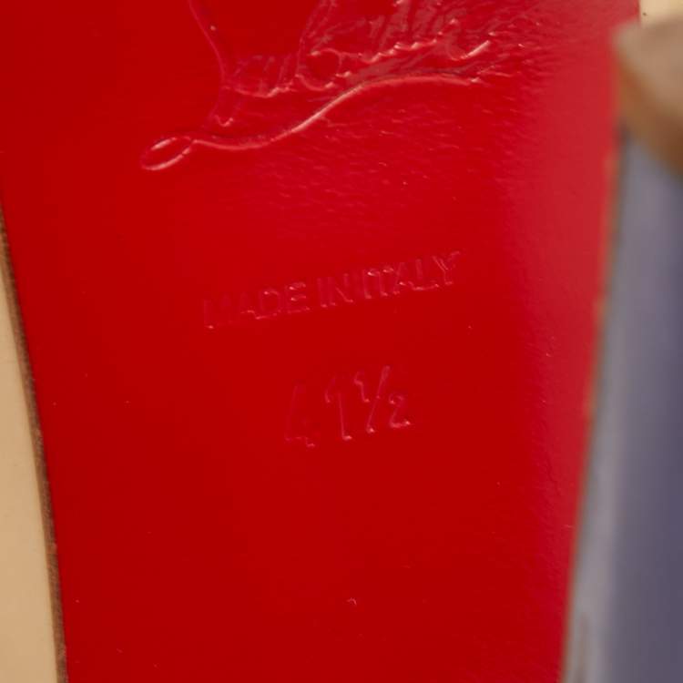 Pre Owned Christian Louboutin tricolor Patent Bianca Pumps Size 41.5