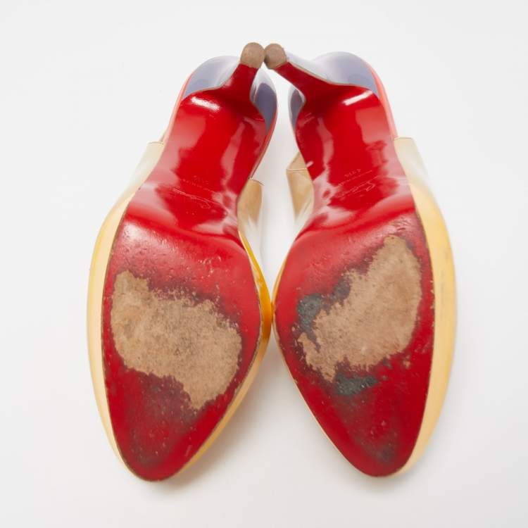 Pre Owned Christian Louboutin tricolor Patent Bianca Pumps Size 41.5