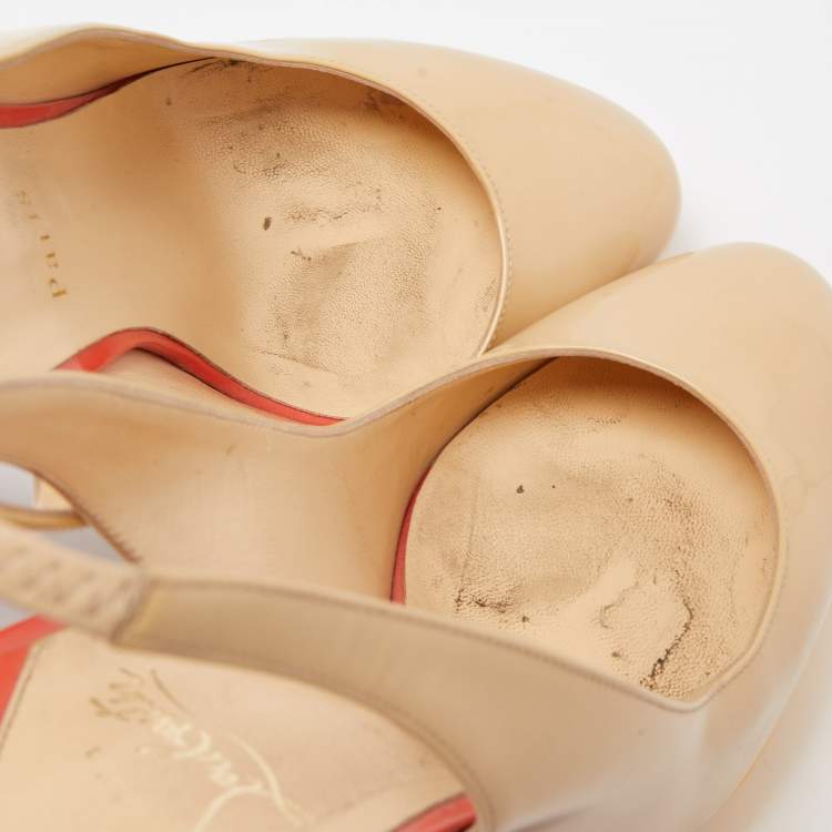 Pre Owned Christian Louboutin tricolor Patent Bianca Pumps Size 41.5