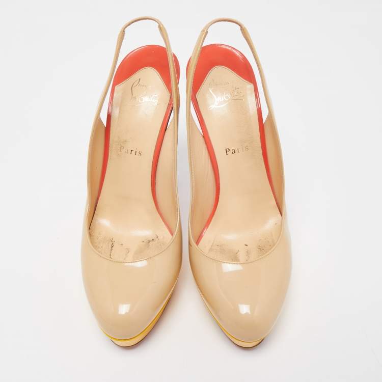 Pre Owned Christian Louboutin tricolor Patent Bianca Pumps Size 41.5