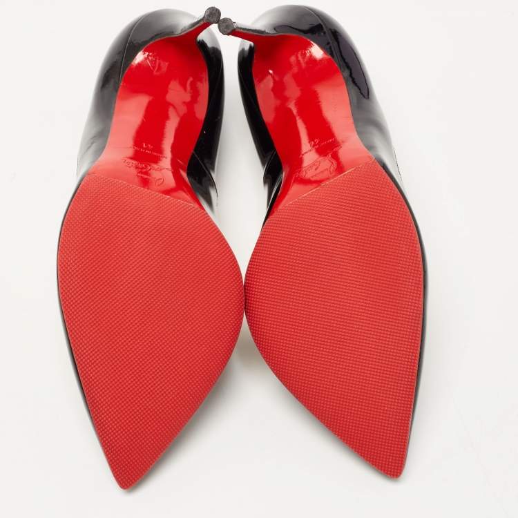 Pre Owned Christian Louboutin Black Patent Corneille Pumps Size 41