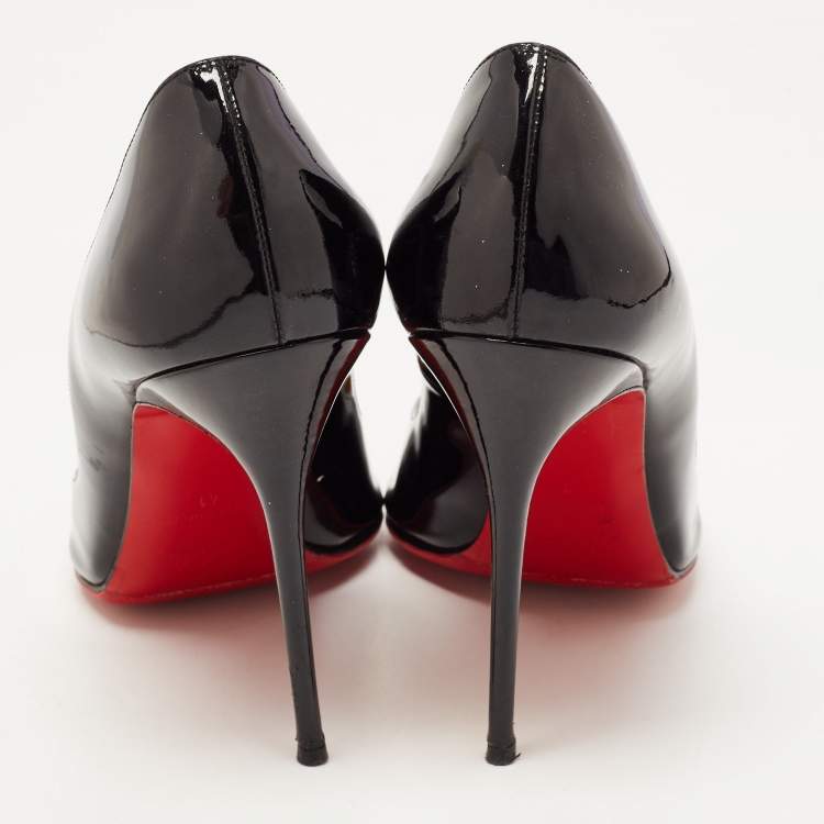 Pre Owned Christian Louboutin Black Patent Corneille Pumps Size 41