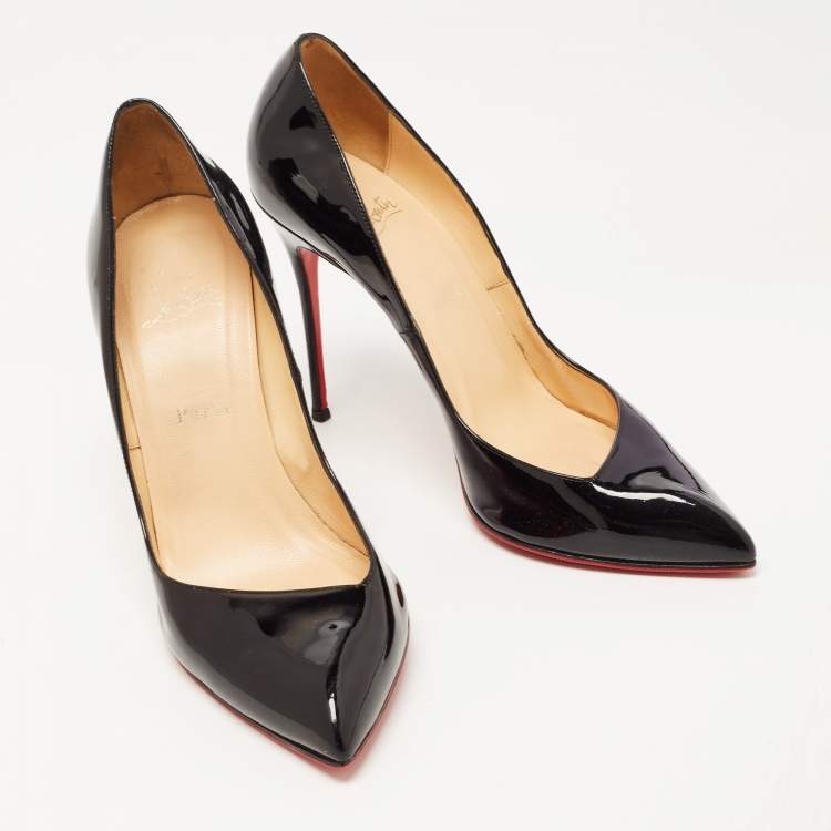 Pre Owned Christian Louboutin Black Patent Corneille Pumps Size 41