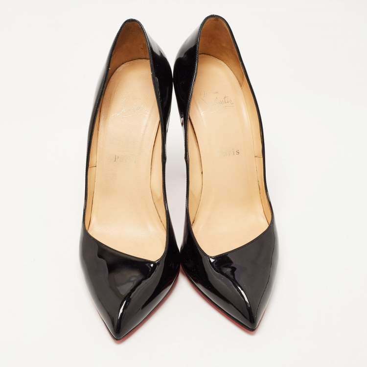 Pre Owned Christian Louboutin Black Patent Corneille Pumps Size 41