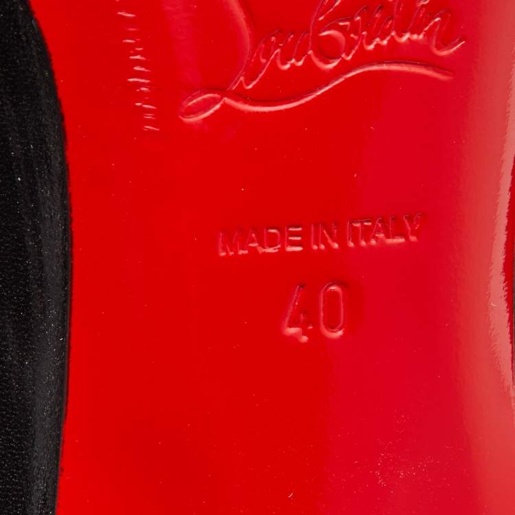 Pre Owned Christian Louboutin Black Leather Calamijane Pointed Toe Ankle Booties Size 40