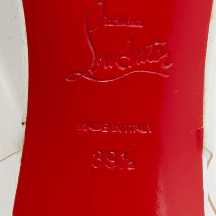 Pre Owned Christian Louboutin Silver/Transparent PVC and Glitter Just Picks Pumps Size 39.5