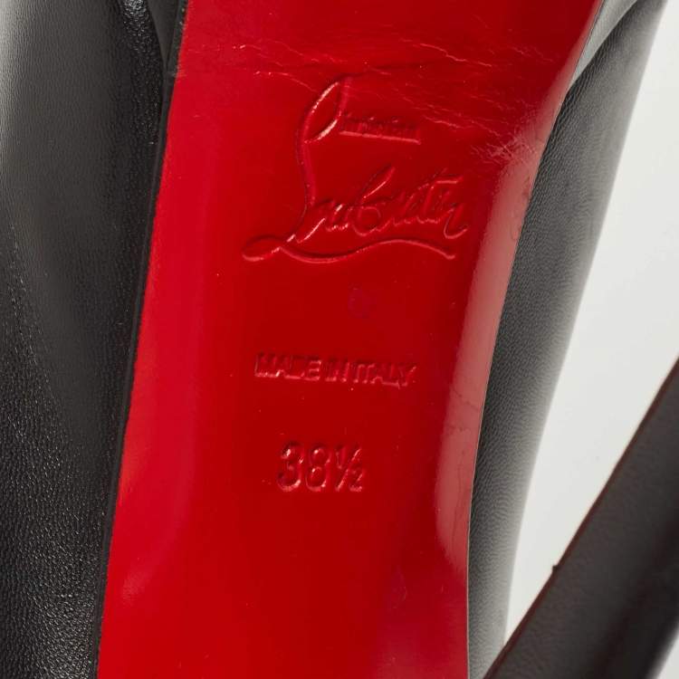 Pre Owned Christian Louboutin Black Leather Bianca Pumps Size 38.5