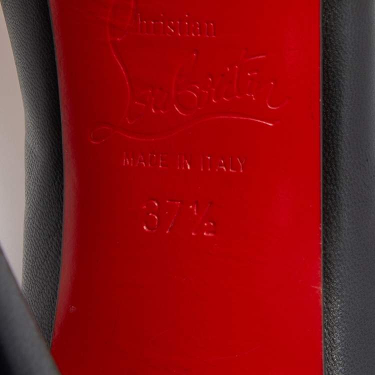 Pre Owned Christian Louboutin Black Leather New Simple Pumps Size 37.5