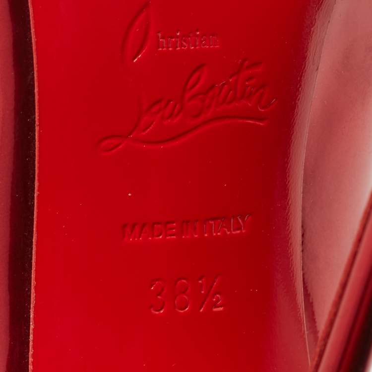 Pre Owned Christian Louboutin Metallic Red Leather Pigalle Follies Pumps Size 38.5