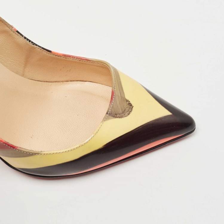 Pre Owned Christian Louboutin Multicolor Patent Pigalle Pumps Size 35
