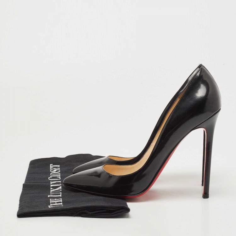 Pre Owned Christian Louboutin Black Leather Pigalle Pumps Size 38.5