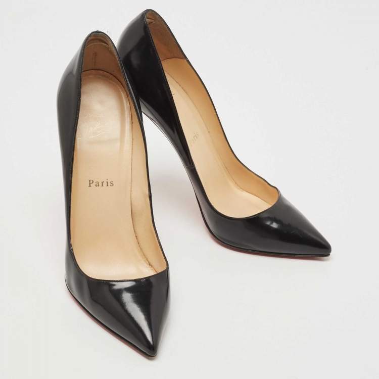 Pre Owned Christian Louboutin Black Leather Pigalle Pumps Size 38.5