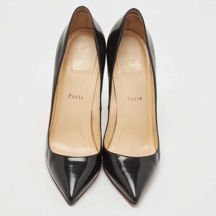 Pre Owned Christian Louboutin Black Leather Pigalle Pumps Size 38.5