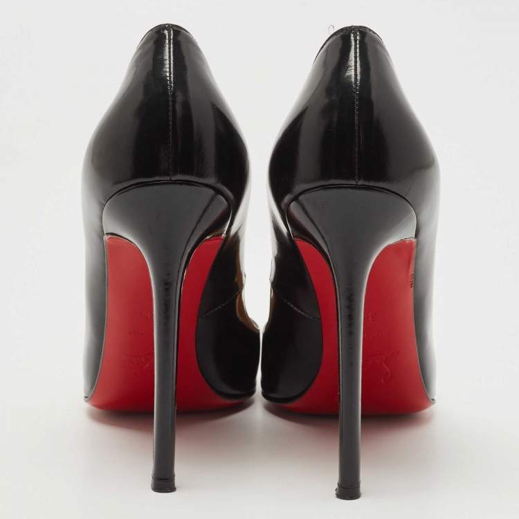 Pre Owned Christian Louboutin Black Leather Pigalle Pumps Size 38.5