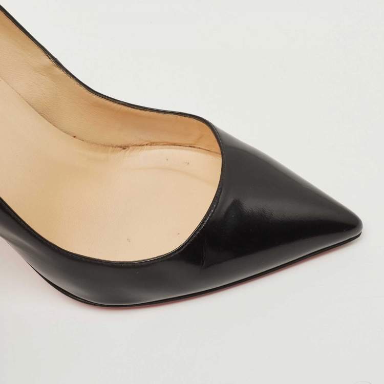 Pre Owned Christian Louboutin Black Leather Pigalle Pumps Size 38.5