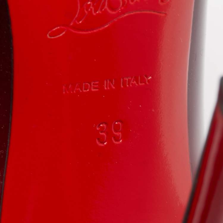 Pre Owned Christian Louboutin Two Tone Patent Leather Yootish Pumps Size 39