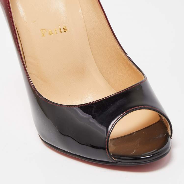 Pre Owned Christian Louboutin Two Tone Patent Leather Yootish Pumps Size 39