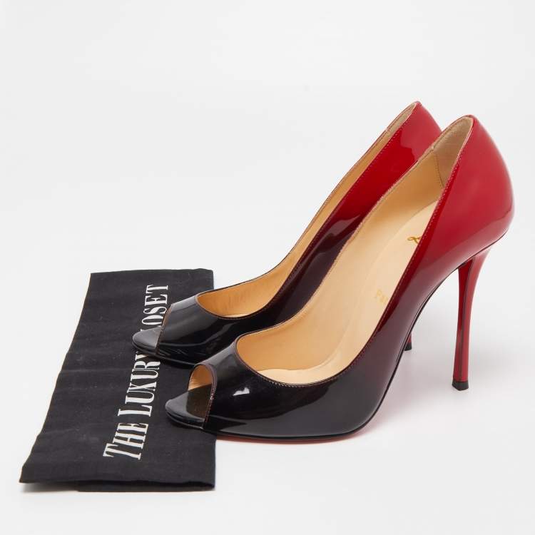 Pre Owned Christian Louboutin Two Tone Patent Leather Yootish Pumps Size 39