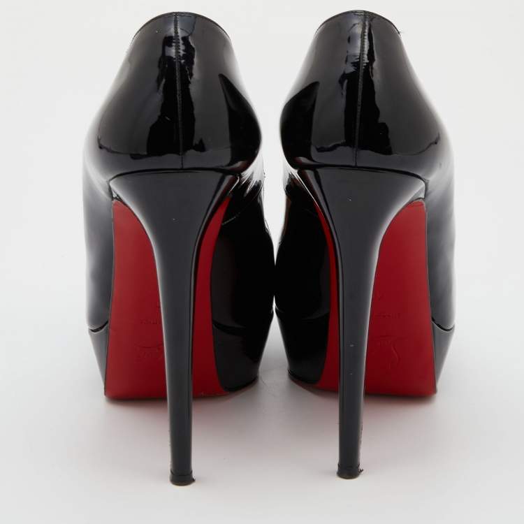 Pre Owned Christian Louboutin Black Patent Leather Bianca Pumps Size 40
