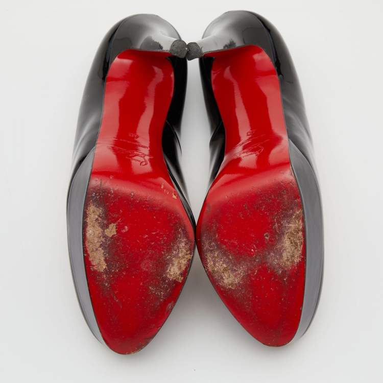 Pre Owned Christian Louboutin Black Patent Leather Bianca Pumps Size 40