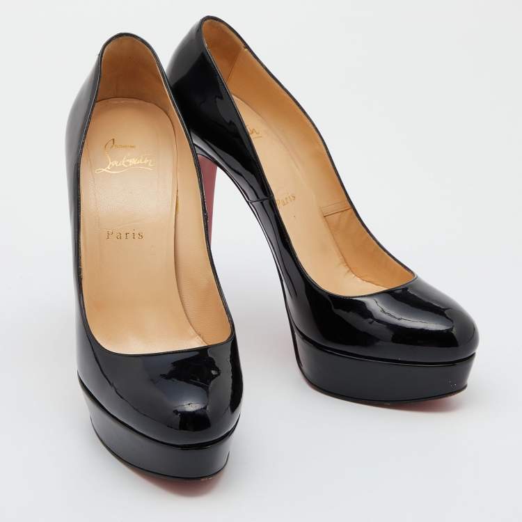 Pre Owned Christian Louboutin Black Patent Leather Bianca Pumps Size 40