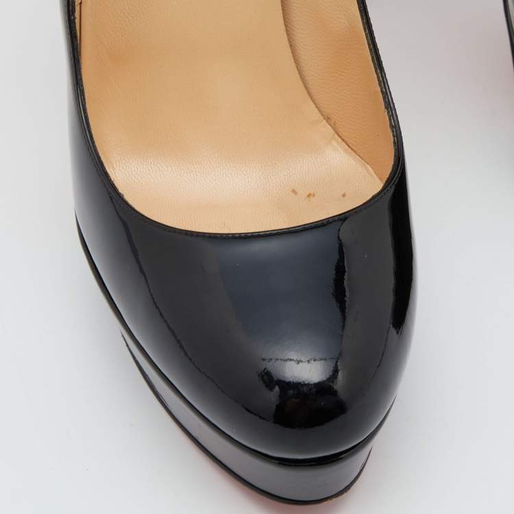 Pre Owned Christian Louboutin Black Patent Leather Bianca Pumps Size 40