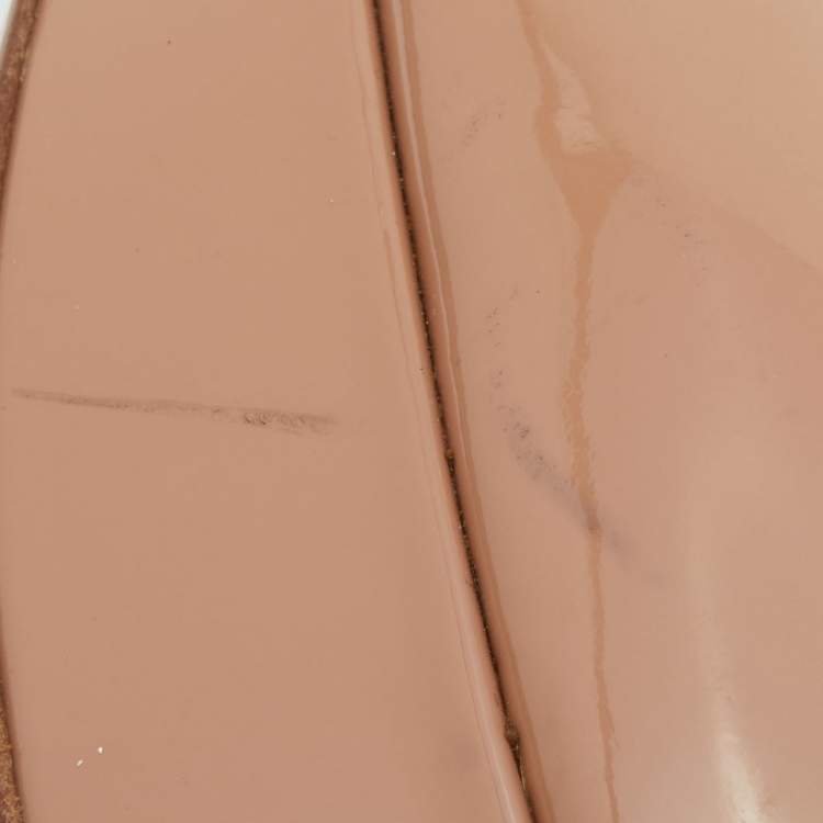 مملوكة مسبقًا Christian Louboutin Beige Patent Leather Lady Peep Pumps Size 38.5