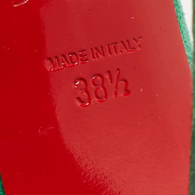 Pre Owned Christian Louboutin Suede Jenny Knot Peep Toe Platform Pumps Size 38.5