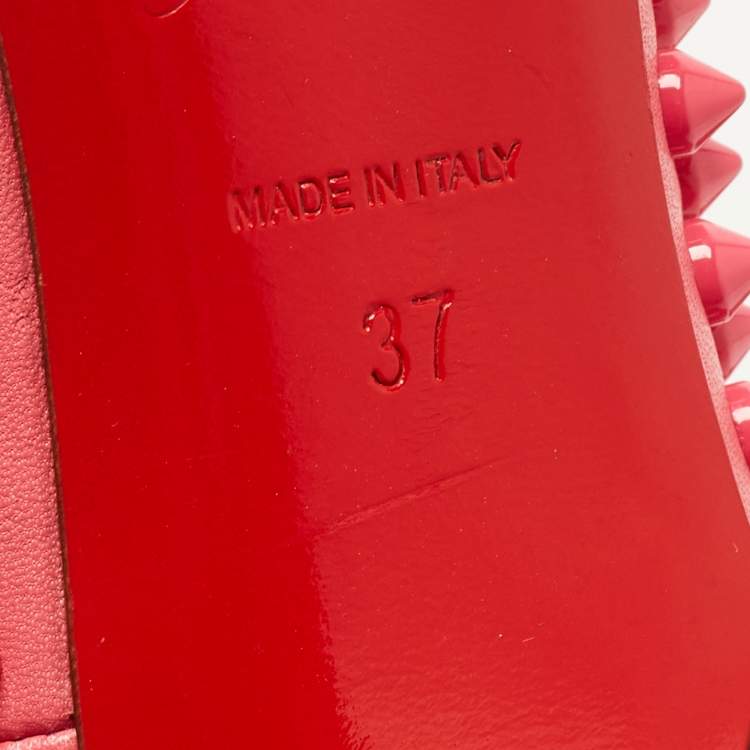 مملوكة مسبقًا Christian Louboutin Pink Leather Pigalle Spikes Pumps Size 37 