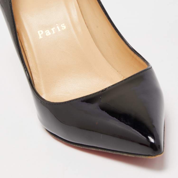 Pre Owned Christian Louboutin Black Patent Leather Pigalle Pumps Size 35