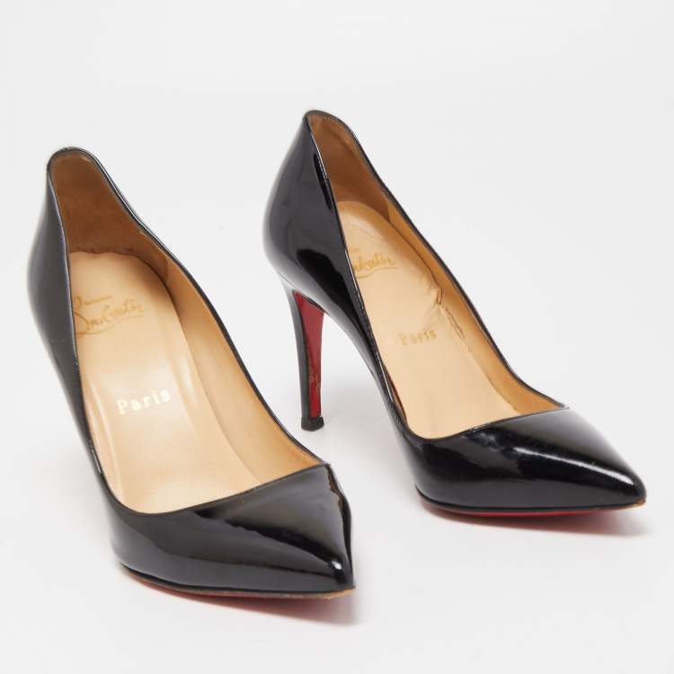 Pre Owned Christian Louboutin Black Patent Leather Pigalle Pumps Size 35
