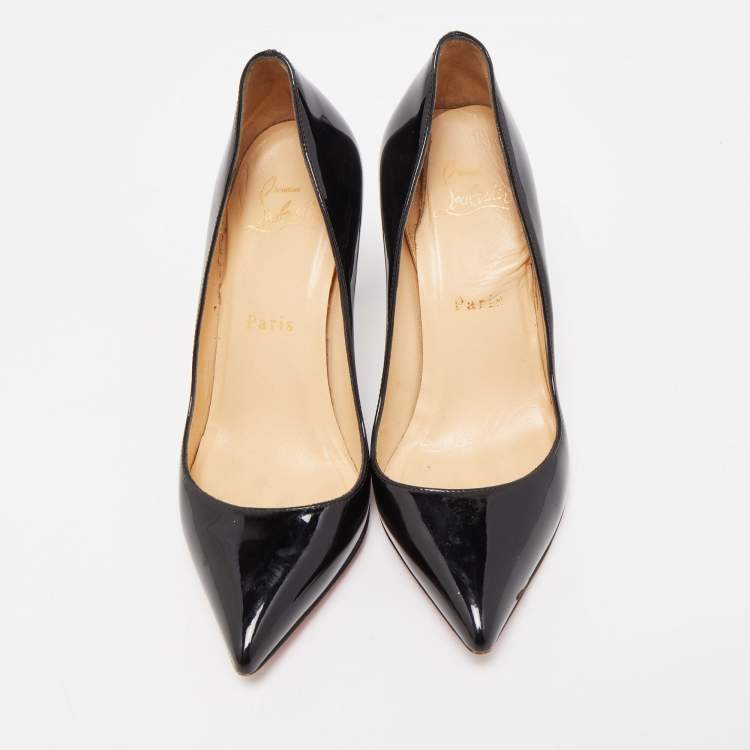 Pre Owned Christian Louboutin Black Patent Leather Pigalle Pumps Size 35