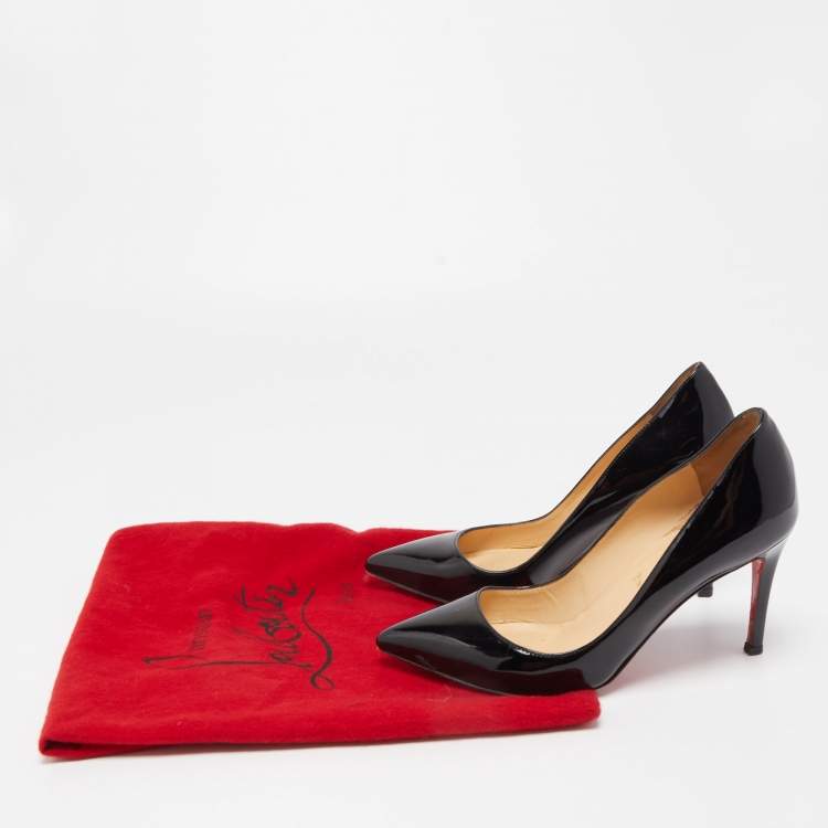 Pre Owned Christian Louboutin Black Patent Leather Pigalle Pumps Size 35