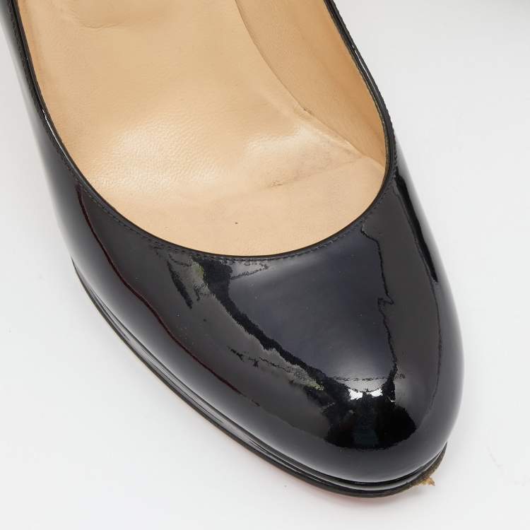 Pre Owned Christian Louboutin Black Patent Leather New Simple Pumps Size 38.5