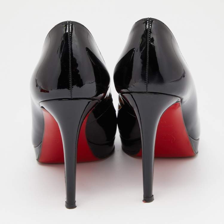 Pre Owned Christian Louboutin Black Patent Leather New Simple Pumps Size 38.5