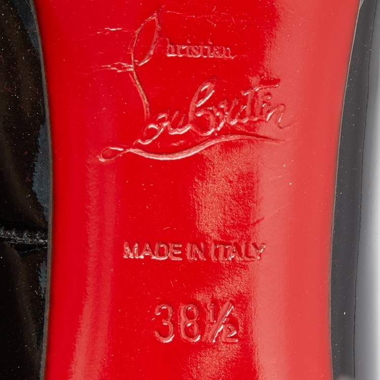 Pre Owned Christian Louboutin Black Patent Leather New Simple Pumps Size 38.5