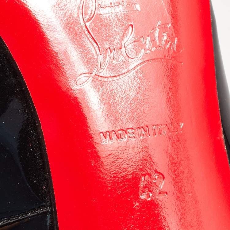 Pre Owned Christian Louboutin Black Patent Leather Pigalle Follies Pumps Size 42
