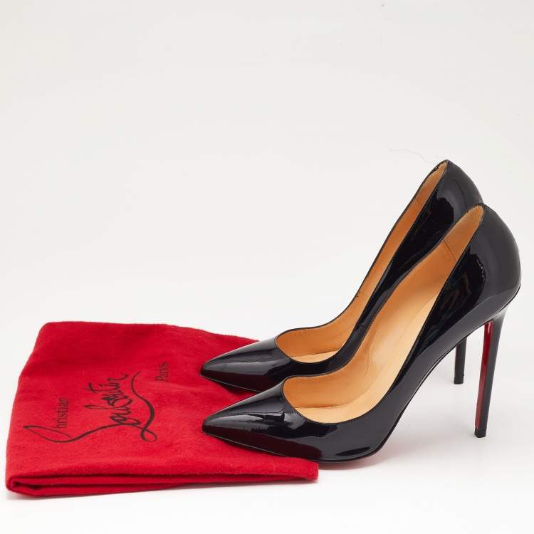 Pre Owned Christian Louboutin Black Patent Leather Pigalle Follies Pumps Size 42