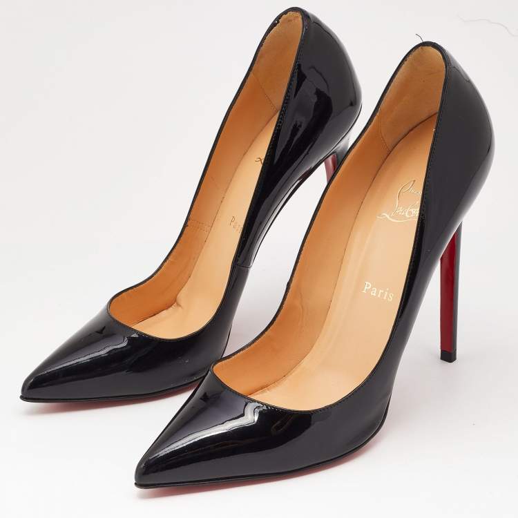 Christian Louboutin Pigalle Follies 100 Black Leather - Women's Shoes - Size 39