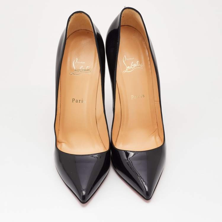 Pre Owned Christian Louboutin Black Patent Leather Pigalle Follies Pumps Size 42
