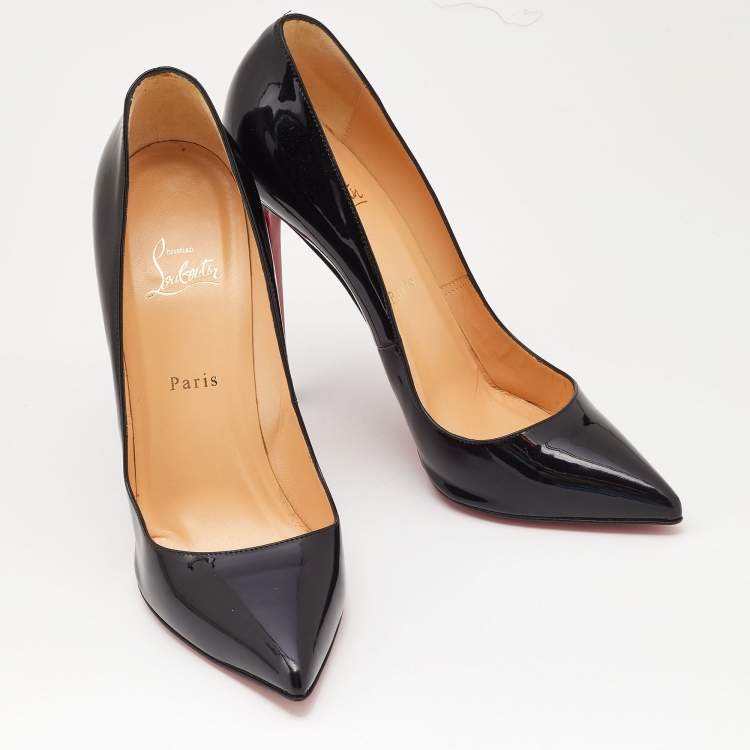 Pre Owned Christian Louboutin Black Patent Leather Pigalle Follies Pumps Size 42