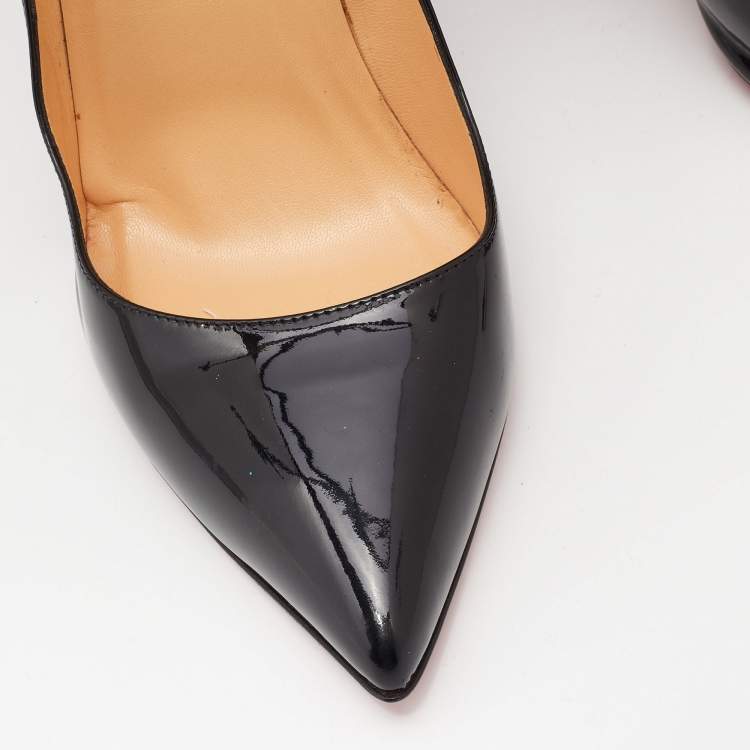 Pre Owned Christian Louboutin Black Patent Leather Pigalle Follies Pumps Size 42